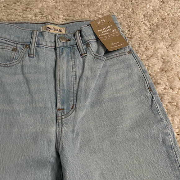 Madewell Perfect Vintage Straight Leg Jeans Blue Denim Size 24 - Picture 9 of 14